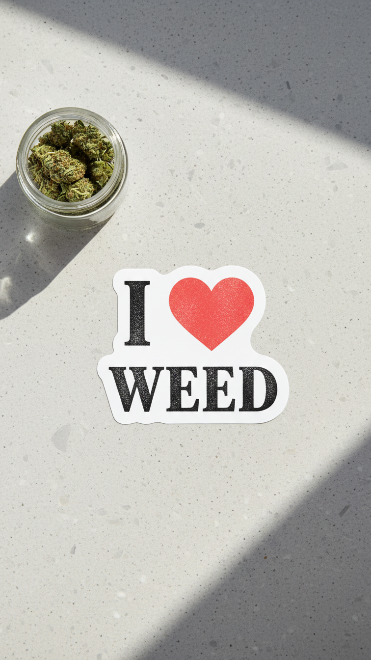 I ♥ WEED Oversize T-Shirt — Vintage Love Weed Tee